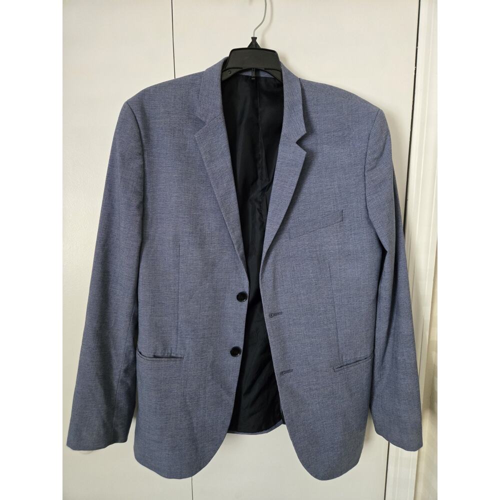 H&M Skinny Fit Blue Suit Jacket 42R Men's Polyester Viscose Inner Pockets